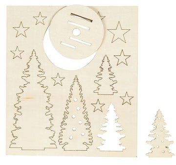 Holzfiguren zum Aufstellen Weihnachtsbäume Sperrholz L: 20cm B: 17,5cm Stärke: 3mm 1Pck.,