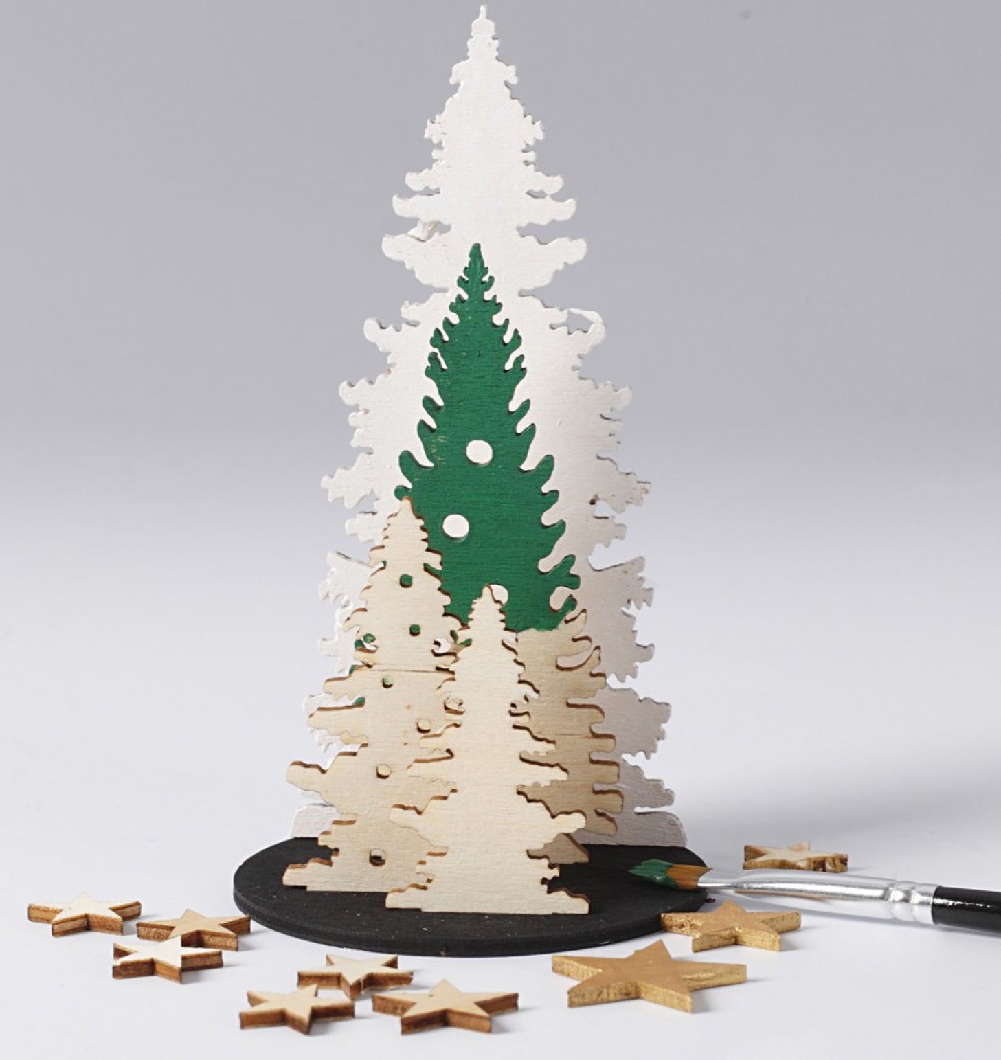 Holzfiguren zum Aufstellen Weihnachtsbäume Sperrholz L: 20cm B: 17,5cm Stärke: 3mm 1Pck.,