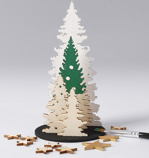 Holzfiguren zum Aufstellen Weihnachtsbäume Sperrholz L: 20cm B: 17,5cm Stärke: 3mm 1Pck.,