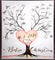 Hochzeitsbaum Design 4 handgemalt, 50x70, auf Keilrahmen, Fingerabdruckbaum, Hochzeitsgeschenk Fingerabdruck, Hochzeitsbild