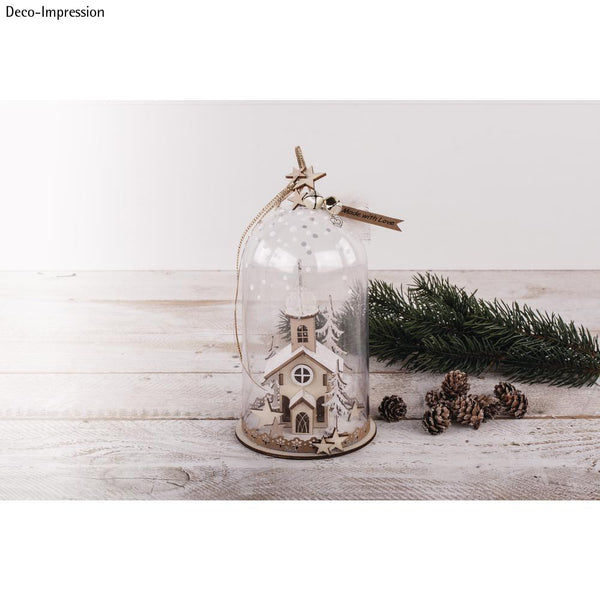 Kunststoffhaube mit Holzsockel zum Aufhängen