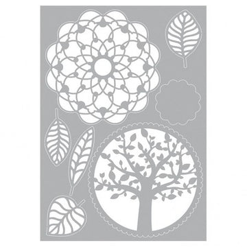 Universal-Schablone Baum Blätter Mandala Schablone Schablone Vorlage Schablone DIN A4