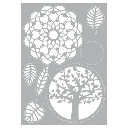 Universal-Schablone Baum Blätter Mandala Schablone Schablone Vorlage Schablone DIN A4