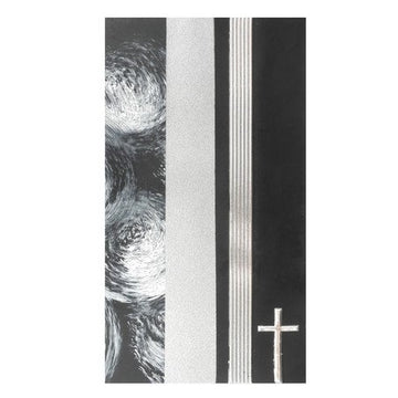 Verzierwachs Set Trauer - Kreuz schwarz-silbermatt-gemustert
