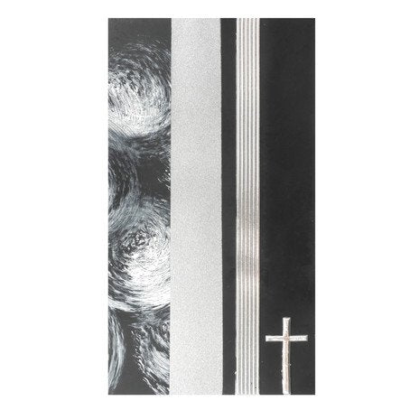 Verzierwachs Set Trauer - Kreuz schwarz-silbermatt-gemustert