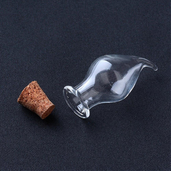 Miniphiole aus Glas Tropfen mit Korken 34x14.5mm 1 Stück
