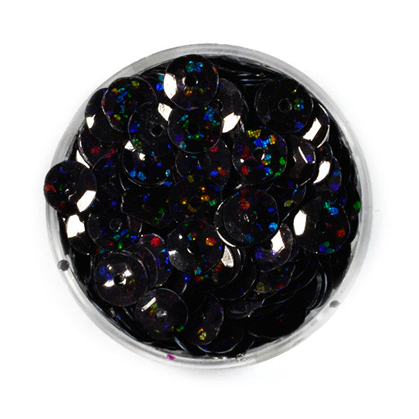 Pailletten-Schüssel schwarz Glitter 6mm 30g 4000 Stück