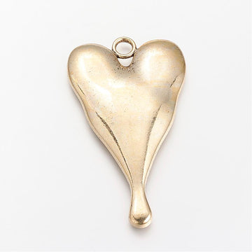 Herz-Anhänger XL Schmuckkessel freeform metall antikgold 81x45x7mm 1 Stück