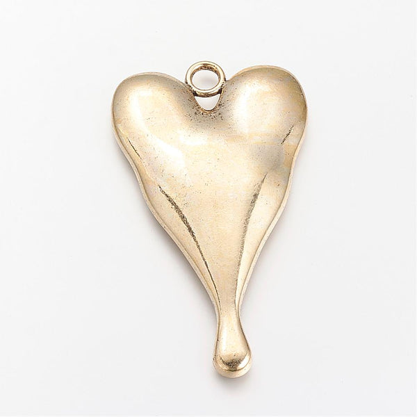 Herz-Anhänger XL Schmuckkessel freeform metall antikgold 81x45x7mm 1 Stück
