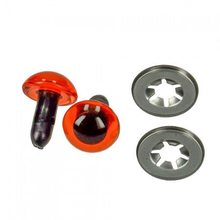 Sicherheitsauge mit Öse orange aus Kunststoff 12mm 1 Paar