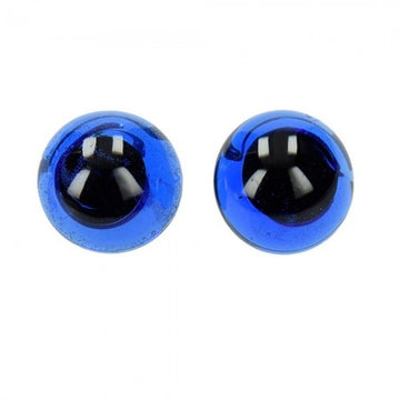Glas-Tieraugen blau mit Aufnähöse 10mm 4 Stück