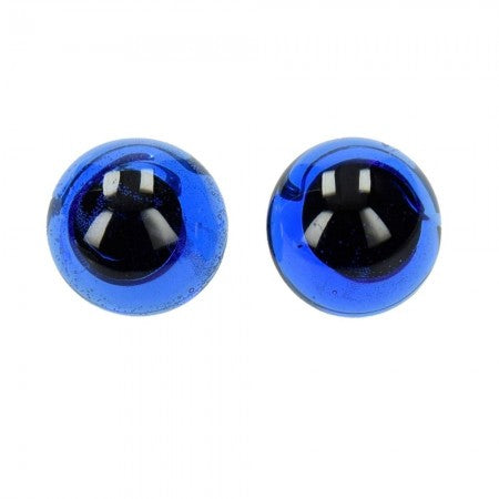 Glas-Tieraugen blau mit Aufnähöse 10mm 4 Stück