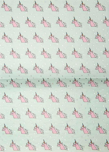Decoupage Papier, Paper Patch Einhörner Einhorn Heißfolie Regenbogen 300 x 430 mm, 1 Bogen