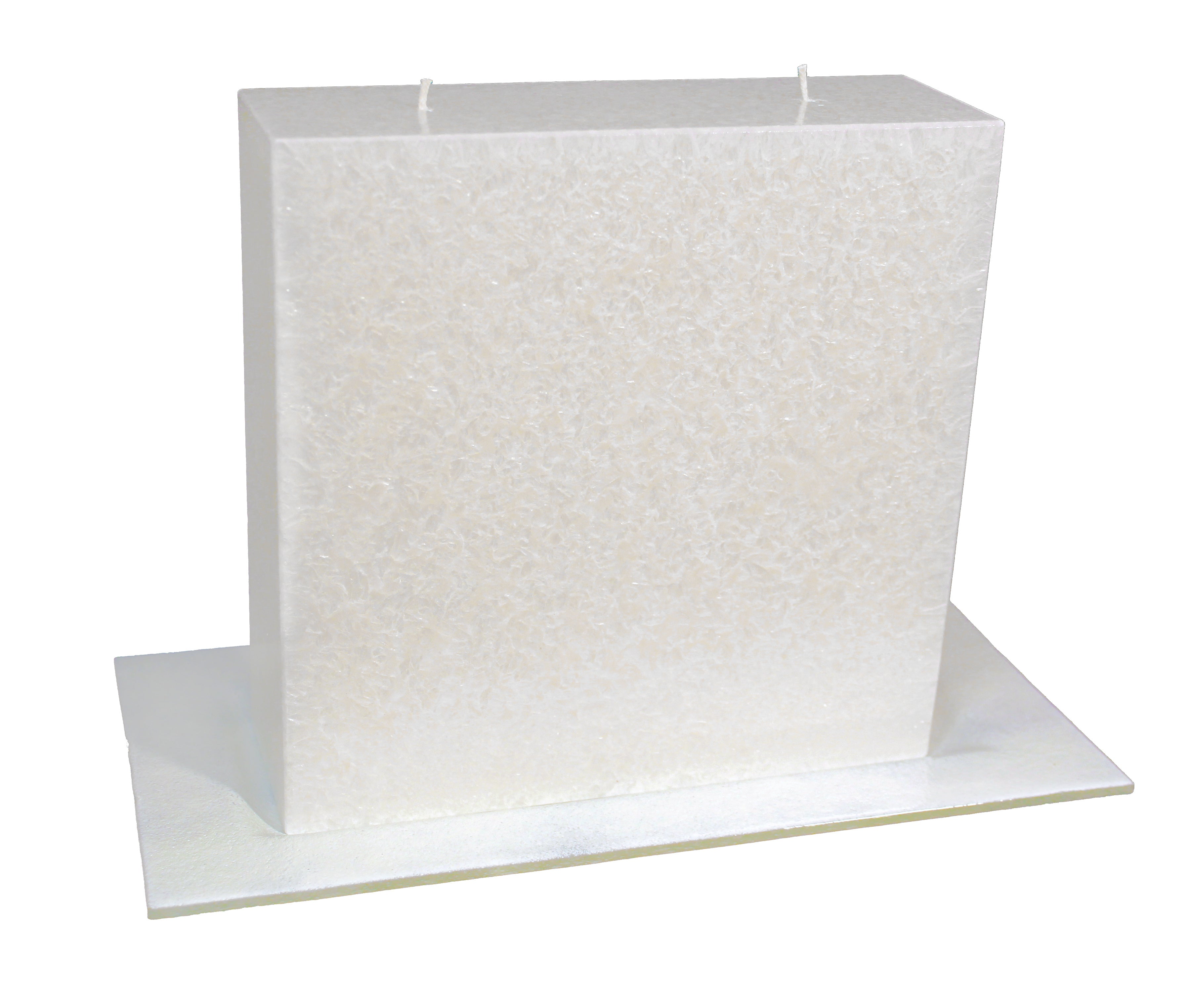 Stearinkerze Harmony Rechteck weiß massiv mit 2 Dochte  200x200x67mm