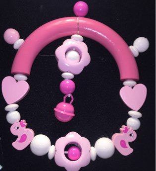 Schnulli Halbring aus Holz 100mm/14mm 1 Stück/Btl 9 verschiedene Farben erhältlich