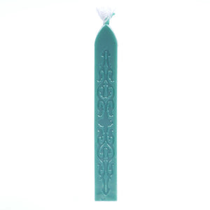Siegelwachs mit Docht grüntürkis metallic 11 cm