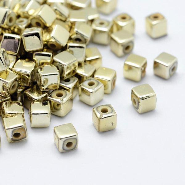 Wachsperle Würfel metallic 4x4x4mm 150 Stück / Dose