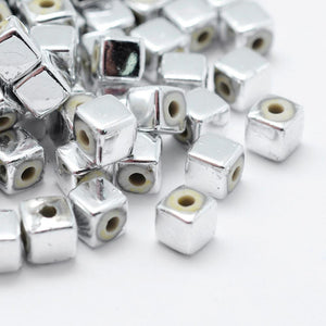 Wachsperle Würfel metallic 4x4x4mm 150 Stück / Dose
