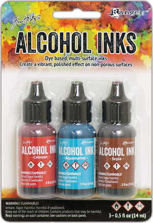 Ranger Alkoholtinte Crimson Aquamarine Sepia 3 Stück 14ml