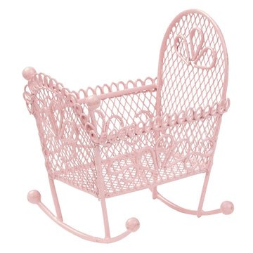 Miniatur Babybett Wiege aus Metall 9cm