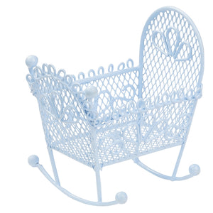 Miniatur Babybett Wiege aus Metall 9cm