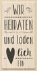 Stempel Wir heiraten Motivgröße 4,3x8,6 cm Holzstempel Gummistempel Kautschukstempel Hochzeitsstempel
