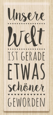 Stempel Welt schöner geworden Motivgröße 7,4x3cm Holzstempel Gummistempel Kautschukstempel Hochzeitsstempel