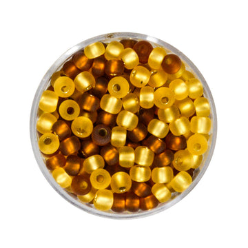 Rocailles Glasperlen matt silbereinzug Braun-Mix 4,5mm 17g / Dose