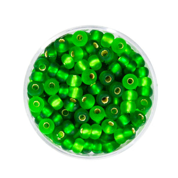 Rocailles Glasperlen matt silbereinzug Grün-Mix 4,5mm 17g