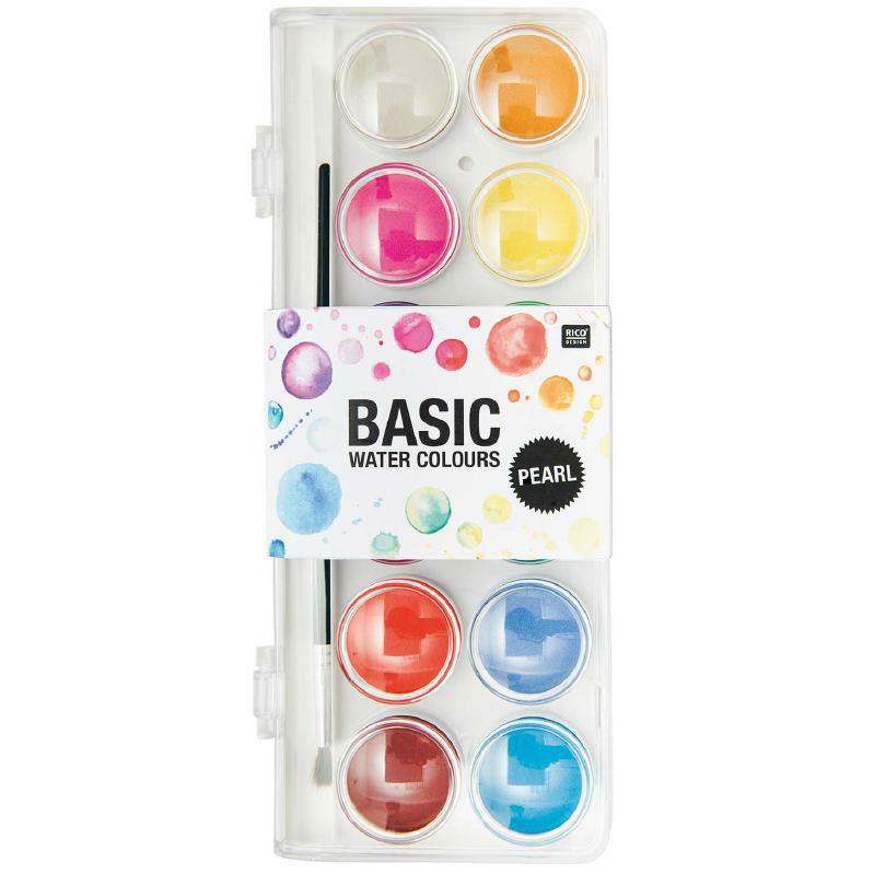 Basic Water Colors Pearl 12 Farben Aquarellfarben perlmutt