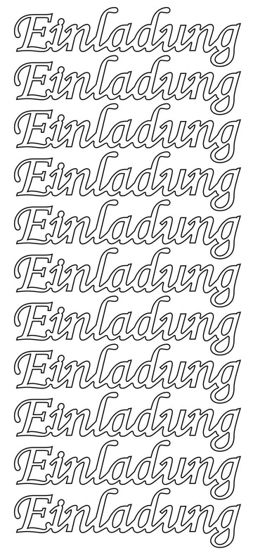 Konturensticker Einladung Stickerbogen Oberfläche matt 10x23cm