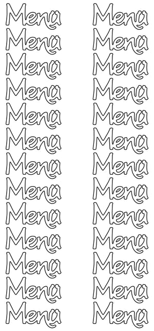 Konturensticker Menü Stickerbogen Oberfläche matt 10x23cm