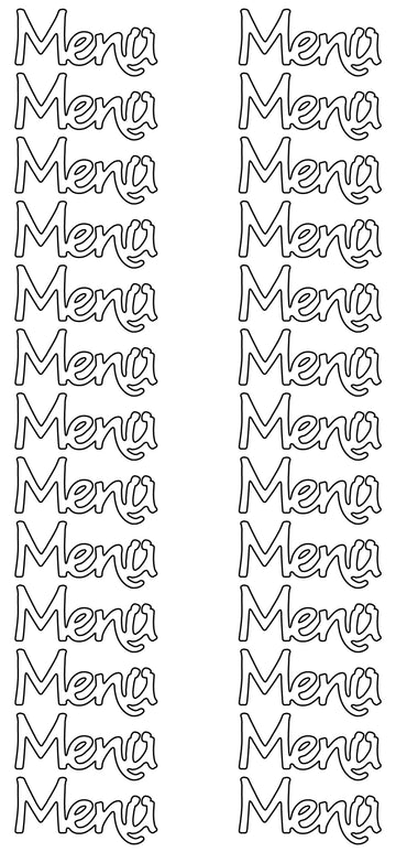 Konturensticker Menü Stickerbogen Oberfläche matt 10x23cm