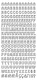 Konturensticker Großbuchstaben ABC Oberfläche matt 10x23cm