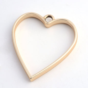 Metall Anhänger Rahmen Herz Bezel Resinschmuck 34x30x3,7mm 3 Stück/Pkg