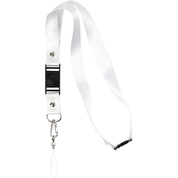 Schlüsselband 53x2cm, weiß, 5 Stück/Btl. Schlüsselband Schlüsselanhänger
