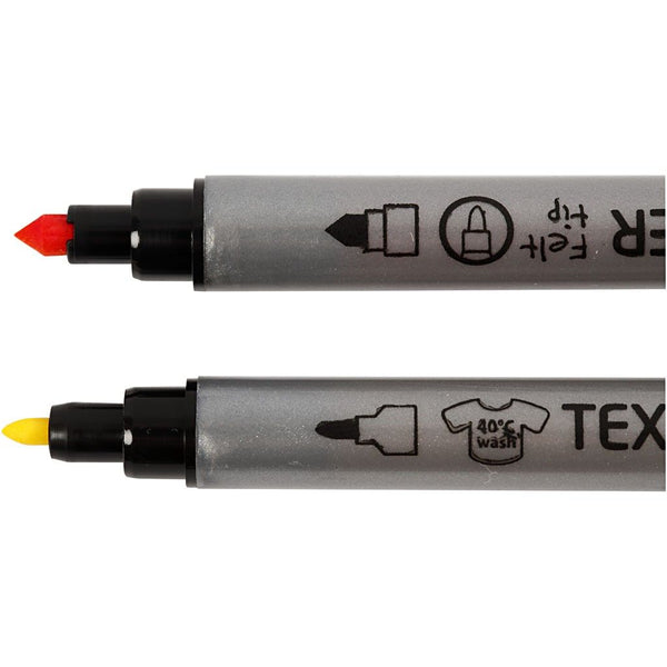 Textilmarker 20er Set, doppelseitig, lichtecht, waschbar, Stoffmalstifte Stoffmarker Textilmarker Textilstifte