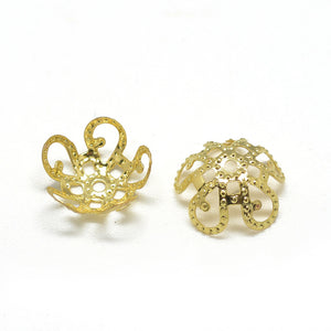 Perlkappen Metall gold filigran 8mm 20 Stück/Pkg