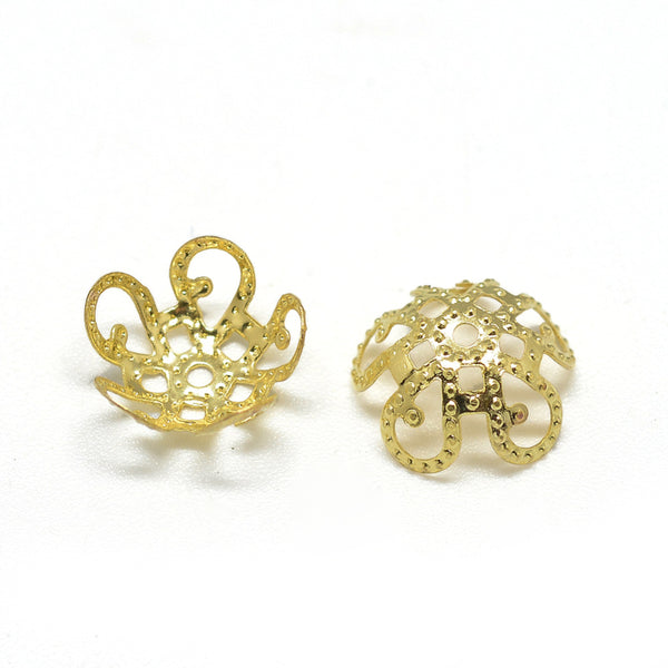 Perlkappen Metall gold filigran 8mm 20 Stück/Pkg
