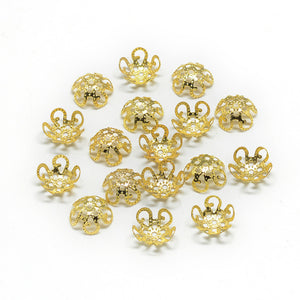 Perlkappen Metall gold filigran 8mm 20 Stück/Pkg