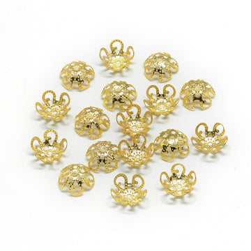Perlkappen gold filigran 8mm, 20 Stück/Pkg Metallperlenkappe