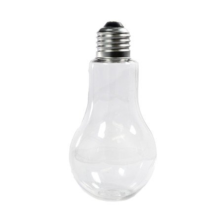 Glühbirne Plexiglas 12cm transparent mit Alu Schraubverschluss