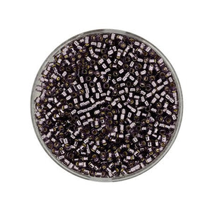 Miyuki Delica 11/0 (2mm), 9 g, Silverlined dark purple