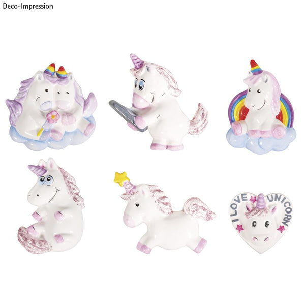 LDPE-Gießform Einhorn 6 Motive 6-10cm