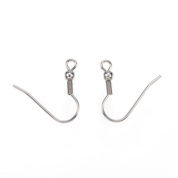 Ohrhaken Edelstahl 304, 21x3mm, Stift 0,8mm Ohrmechanik Ohrfeder, 10 Stück