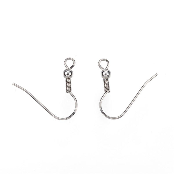 Ohrhaken Edelstahl 304 21x3mm Pin 0,8mm 10 Stück