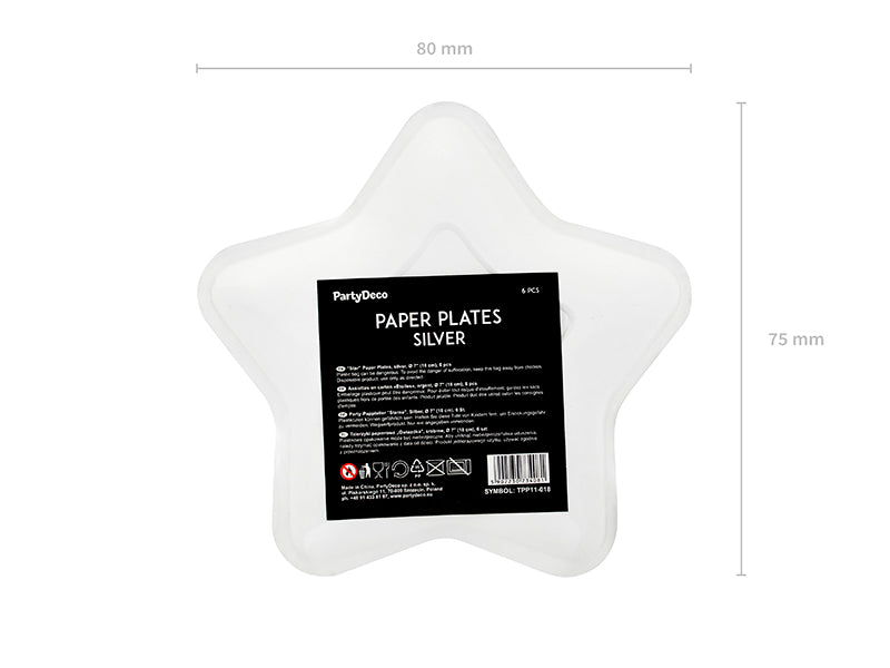Pappteller Stern Pappteller Stern 23cm 6 Stück