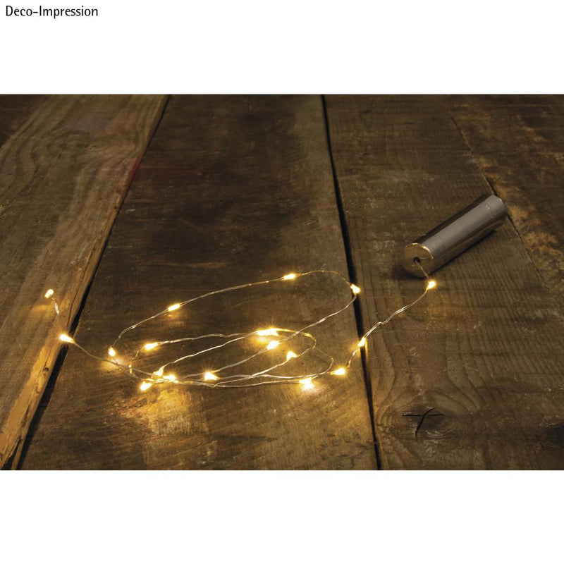 LED Mini Lichterkette mit Draht warmweiss 20 Lichter