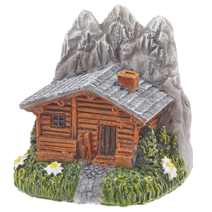 Miniatur-Almhütte mit Bergen 4cm