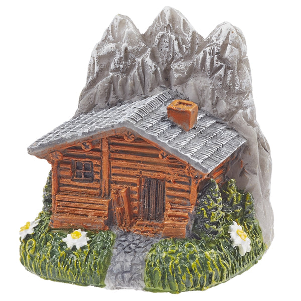 Miniatur-Almhütte mit Bergen 4cm